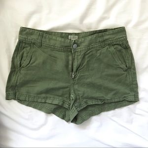 J. Crew Linen Army Green Shorts in size 0